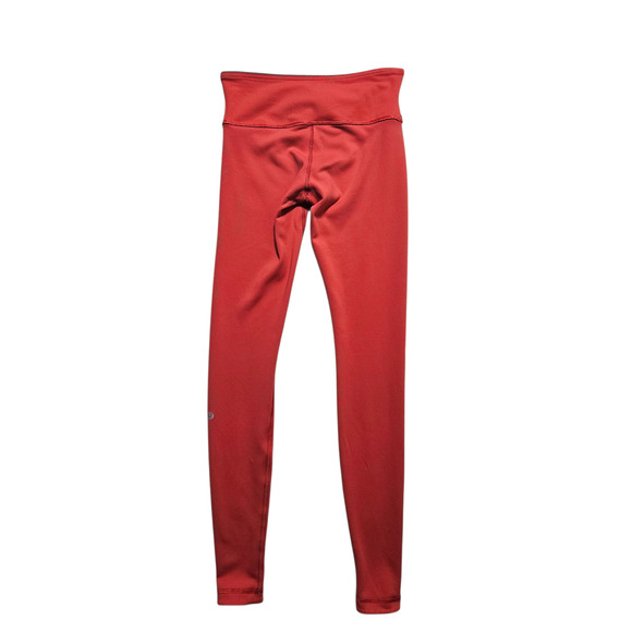 Lululemon womens Wunder Under Pant III Reversible Cranberry/Alarming leggings 4 - Picture 10 of 15